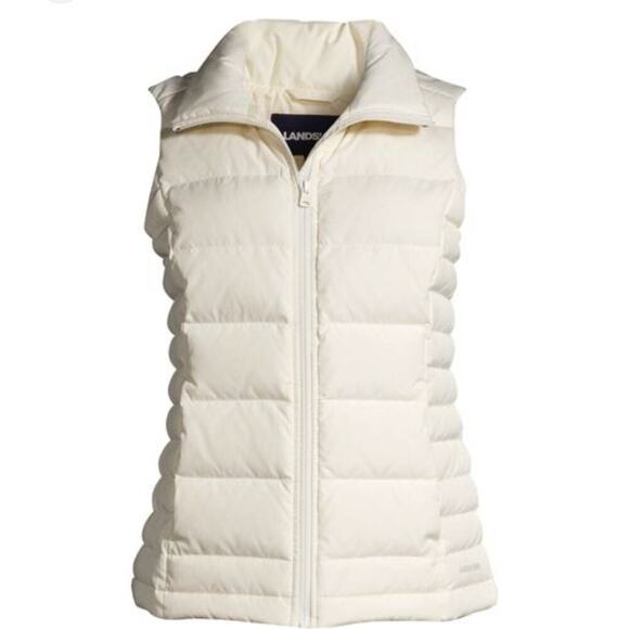 Lands End cream down vest sz large 14/16 new with taga - Picture 1 of 7